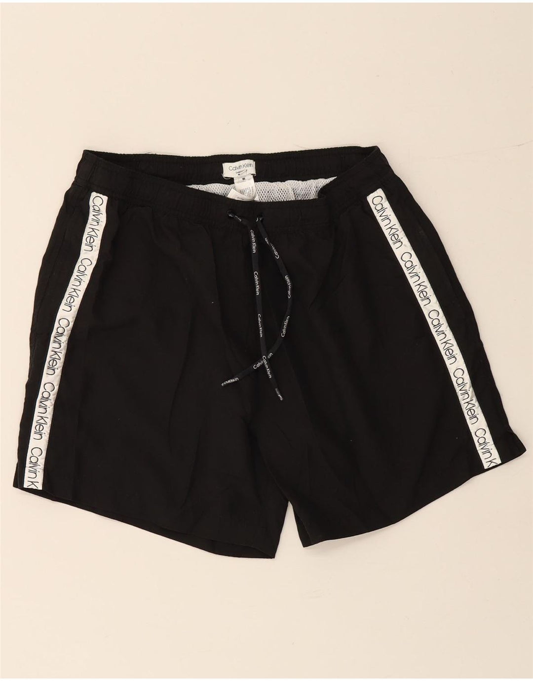 Pantaloni scurți de înot grafic CALVIN KLEIN pentru bărbați XL poliester color bloc negru