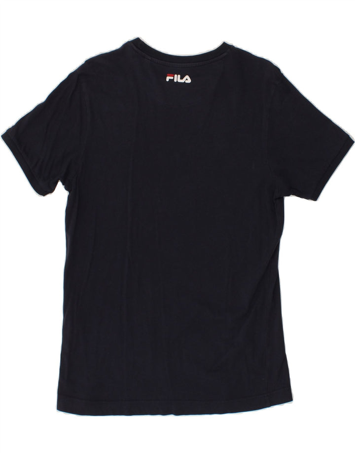 FILA Mens Graphic T-Shirt Top Medium Navy Blue Cotton Vintage Fila and Second-Hand Fila from Messina Hembry 