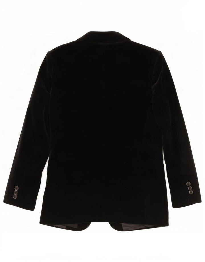 Jachetă vintage din catifea cu 3 nasturi pentru femei UK 14 Medium Black