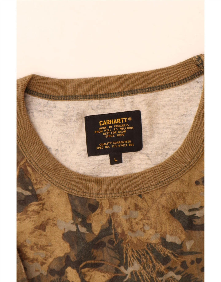 Tricou pentru bărbați Carhartt Top mare, bumbac, camuflat, kaki