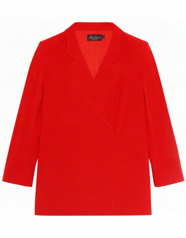 Luisa Spagnoli Womens Longline Blazer Jacket IT 44 Medium Red Acetat