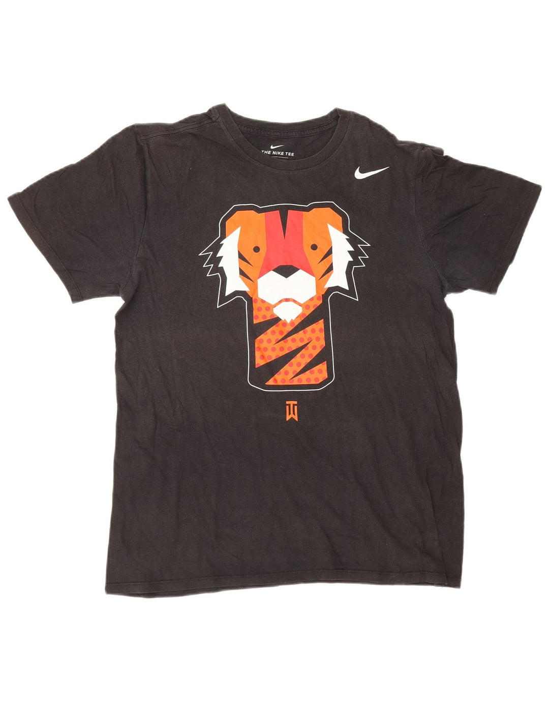 Tricou grafic Nike Tiger Woods pentru bărbați Top mediu din bumbac negru