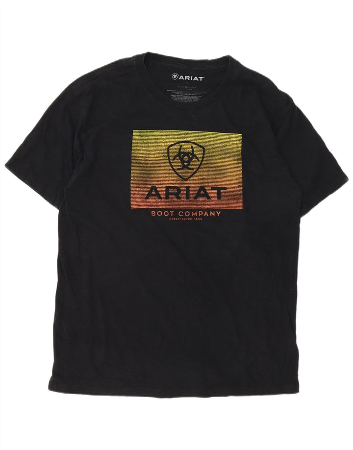 Tricou grafic pentru bărbați ARIAT Top mare din bumbac negru