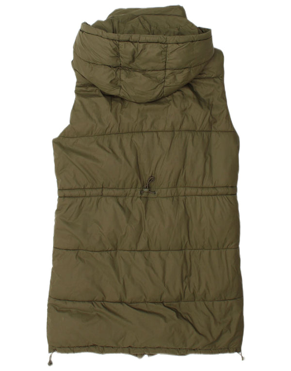 Gilet căptușit supradimensionat cu glugă pentru femei Zara UK 6 XS Poliester verde