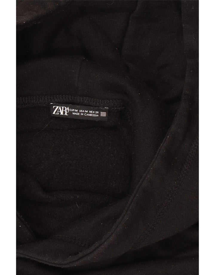 Pulover pentru femeie Zara Crop Hoodie UK 14 Medium Black