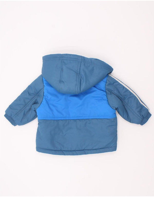 Jachetă căptușită cu glugă cu grafică Adidas pentru bebeluși, 3-6 luni, albastru