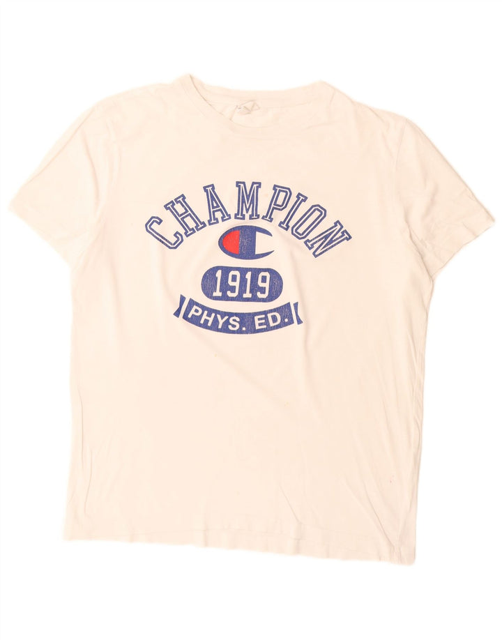 Tricou grafic pentru bărbați Champion Top Mediu Alb