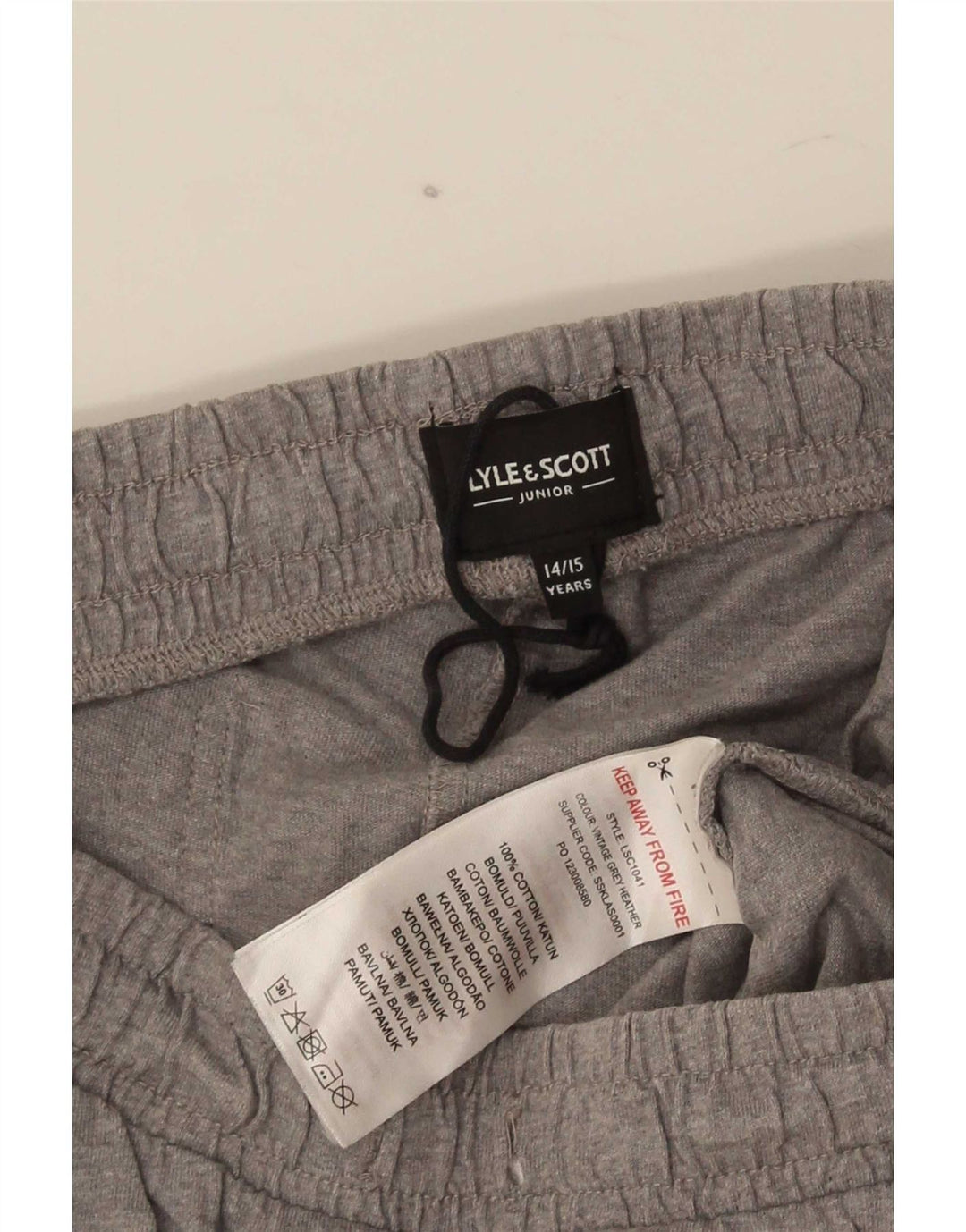 Pantaloni scurți sport Lyle & Scott pentru băieți 14-15 ani, bumbac gri
