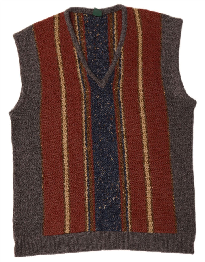 Vintage Mens Vest Tank Top IT 54 XL Multicolore Dungi