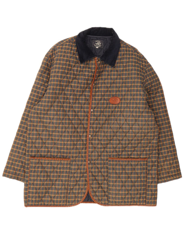 Jachetă matlasată pentru bărbați Derby Saddlery UK 42 XL, poliester cu carouri multicolore