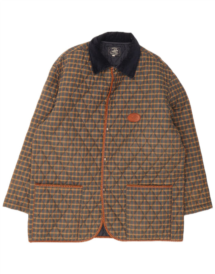 Jachetă matlasată pentru bărbați Derby Saddlery UK 42 XL, poliester cu carouri multicolore