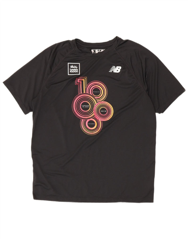 Tricou grafic pentru bărbați New Balance Top mare poliester negru