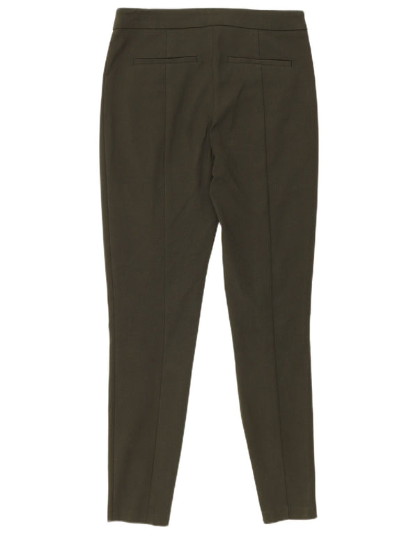 Pantaloni casual slim pentru femei Reiss UK 10 Small W28 L27 Kaki Bumbac