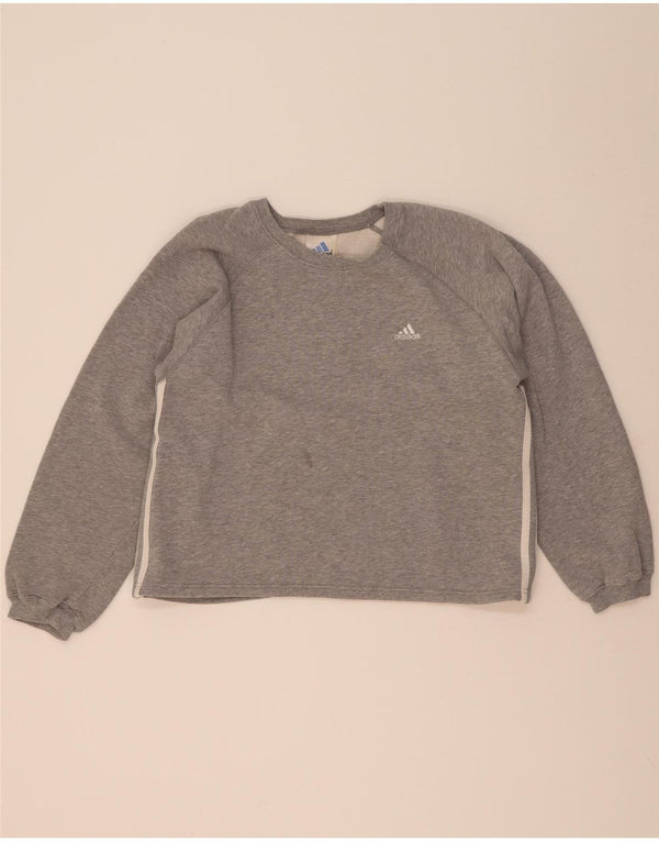 Pulover adidas pentru femei UK 14 bumbac gri mediu
