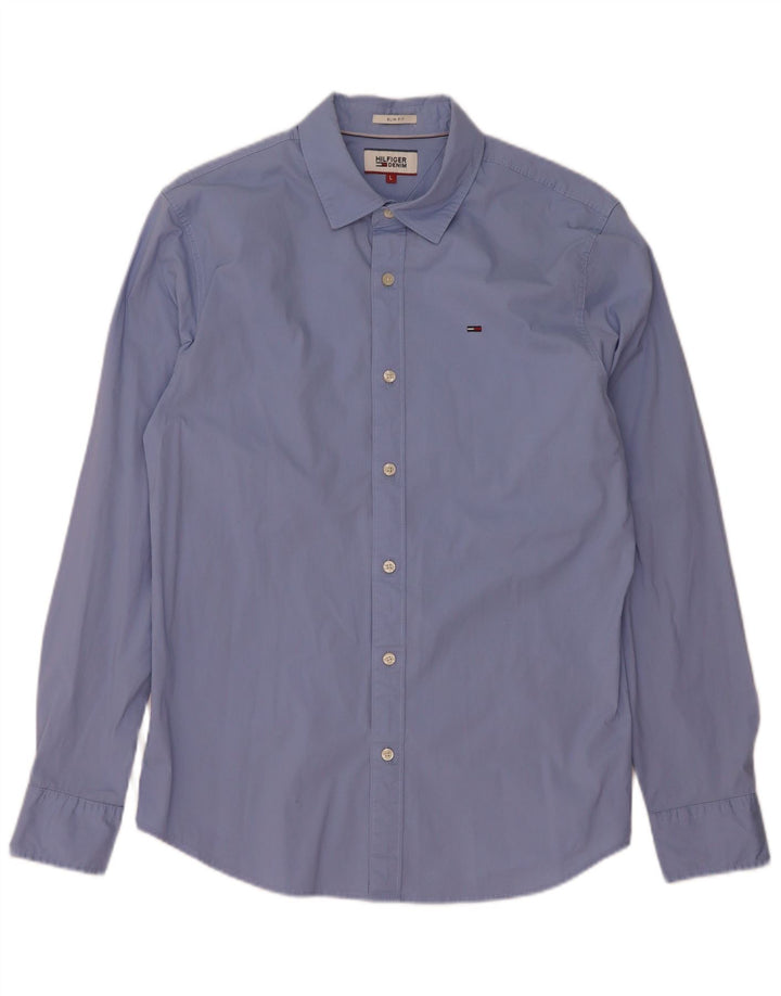 Cămașă pentru bărbați Tommy Hilfiger Slim Fit, mare, albastru, bumbac