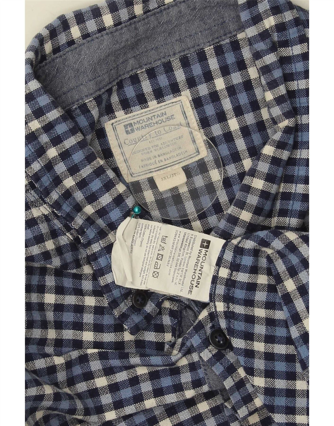 Cămașă de flanel pentru bărbați Mountain Warehouse 3XL, bumbac vichy, albastru bleumarin
