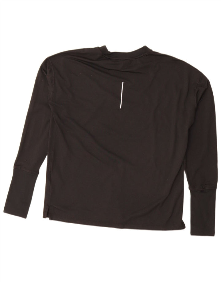 Top supradimensionat cu mânecă lungă pentru femei Nike Dri Fit UK 10 Poliester negru mic