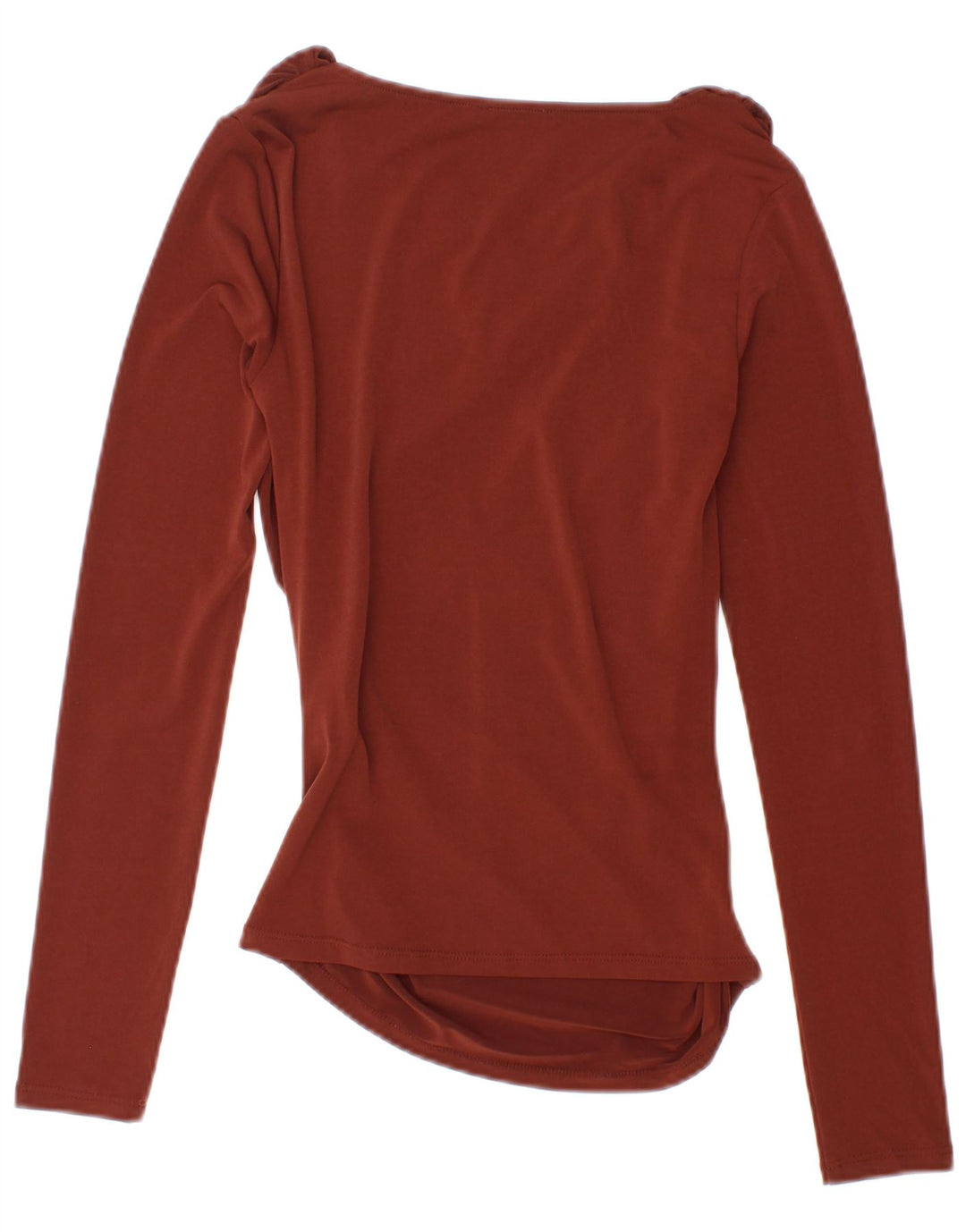 Top femeie Zara cu mânecă lungă UK 8 mic maro poliester