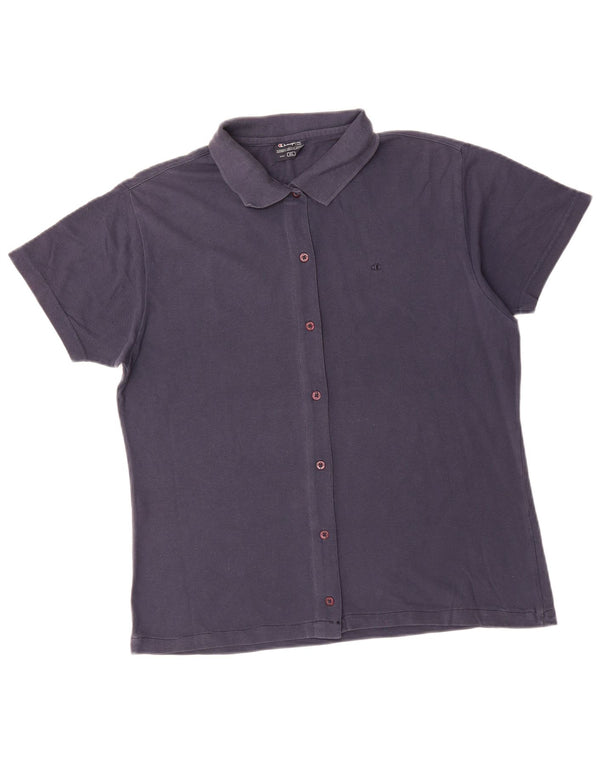 Bluză cămașă cu mânecă scurtă pentru femei CHAMPION UK 18 XL bleumarin