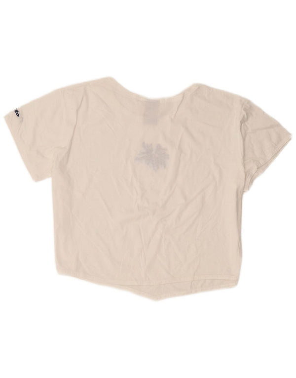 Tricou grafic crop Lotto pentru femei Top UK 16, mare, alb, bumbac