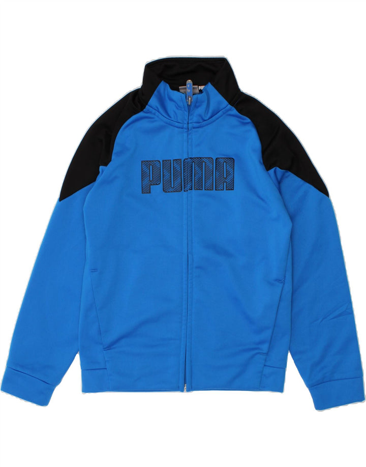 PUMA Boys Graphic Tracksuit Top Jacket 5-6 Years Blue Colourblock Vintage Puma and Second-Hand Puma from Messina Hembry 