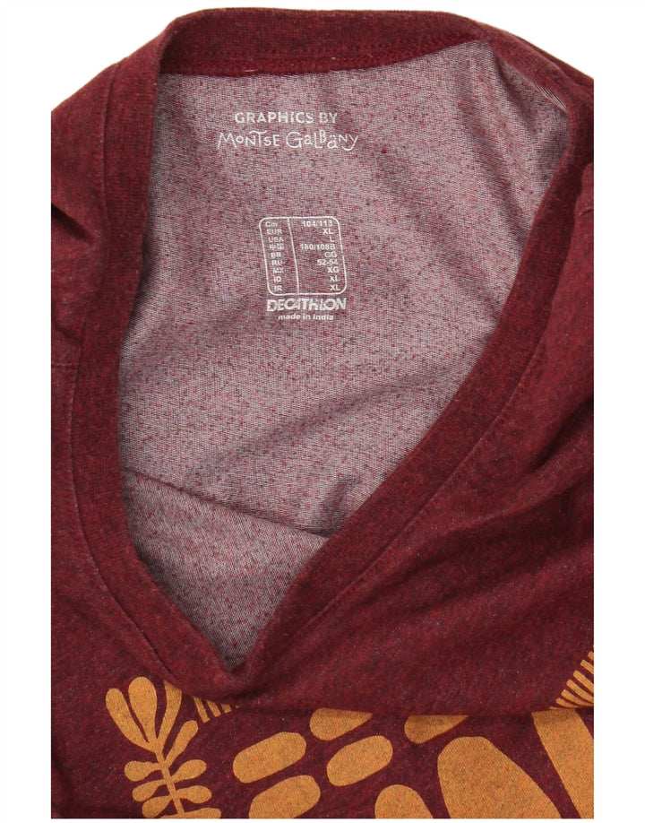 Tricou grafic Decathlon pentru bărbați Top mare burgundă
