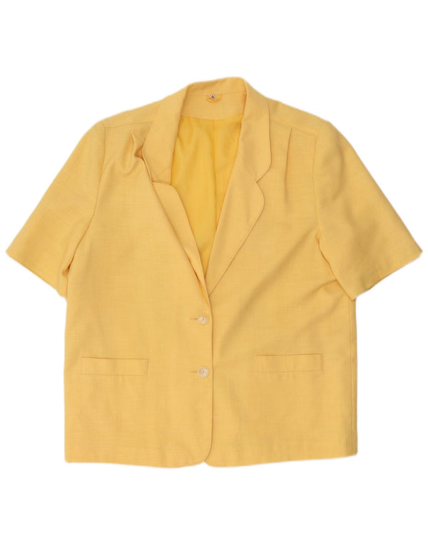 Jachetă pentru femei House of Fraser, cu 2 nasturi, cu mânecă scurtă, UK 18 XL Galben