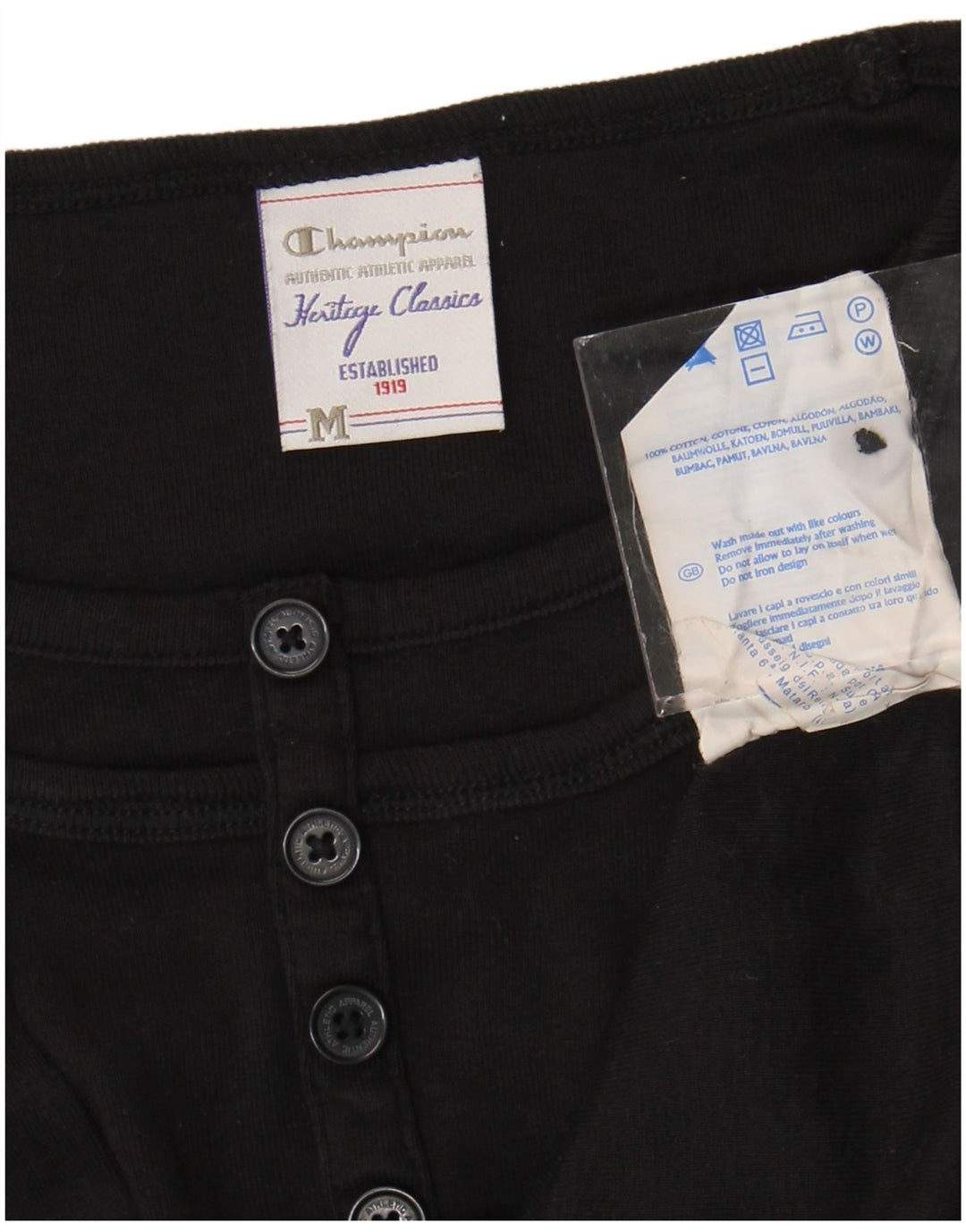 Champion Womens Heritage Classics Top cu mânecă lungă UK 12 Medium Black Bumbac