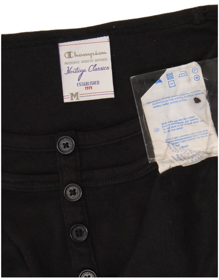 Champion Womens Heritage Classics Top cu mânecă lungă UK 12 Medium Black Bumbac