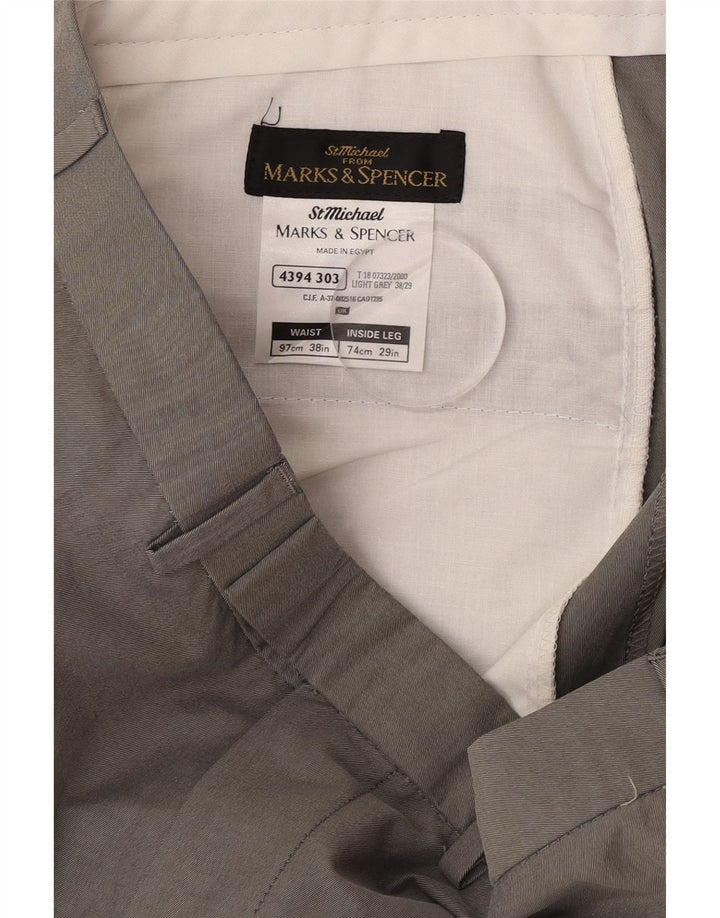 Marks & Spencer Pantaloni drepți pentru bărbați L38 L29 bumbac gri