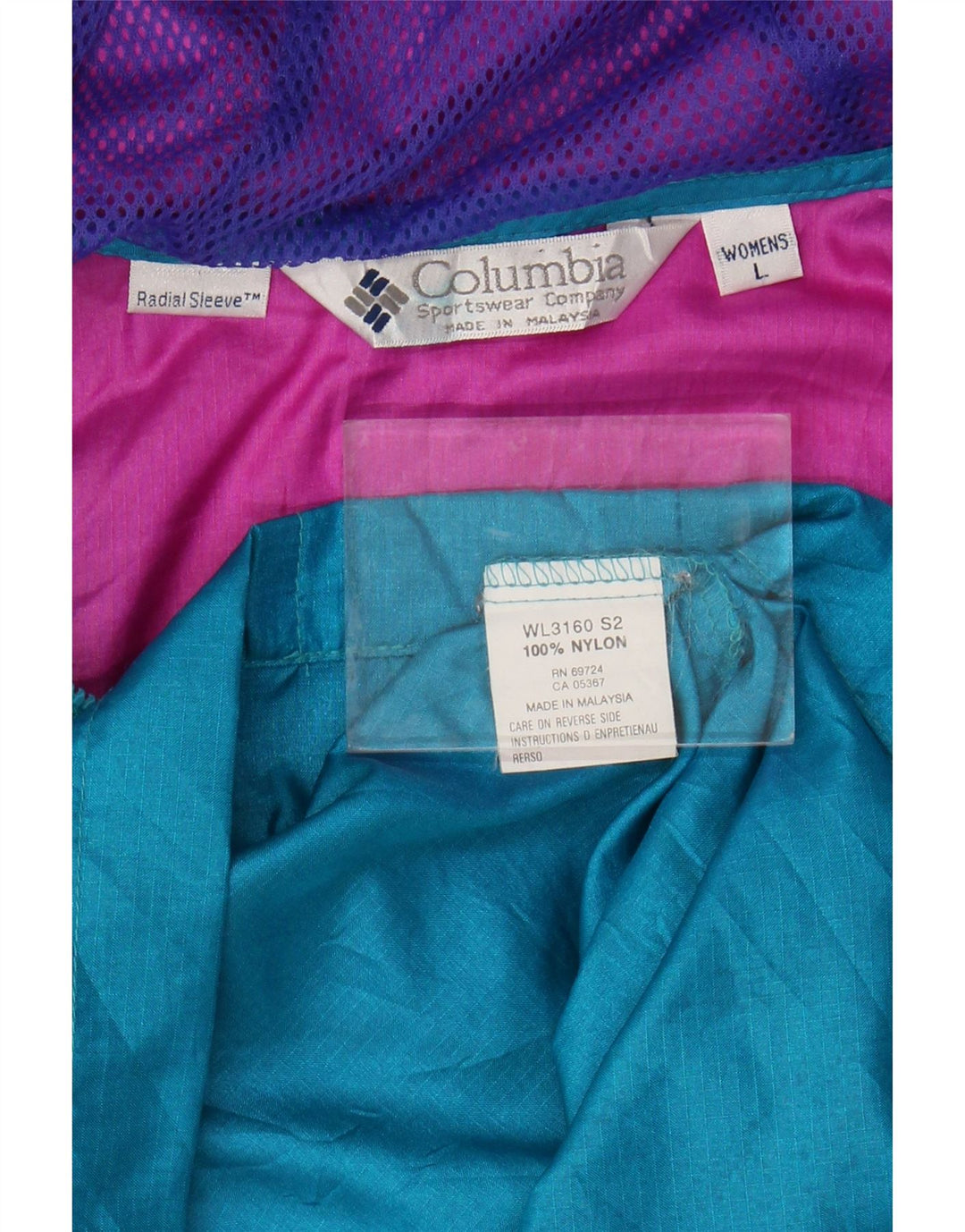 COLUMBIA Jachetă Anorak supradimensionată pentru femei UK 16 mare turcoaz Colorblock