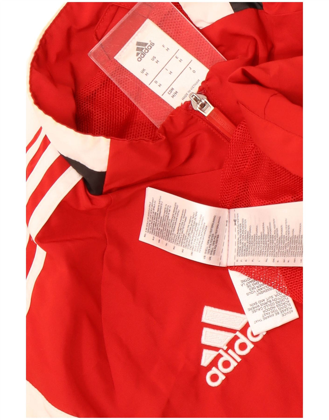 Jachetă de trening pentru bărbați Adidas, roșu mediu, poliester color bloc