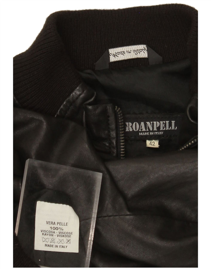 Geaca de piele vintage pentru femei IT 42 Medium Black Leather