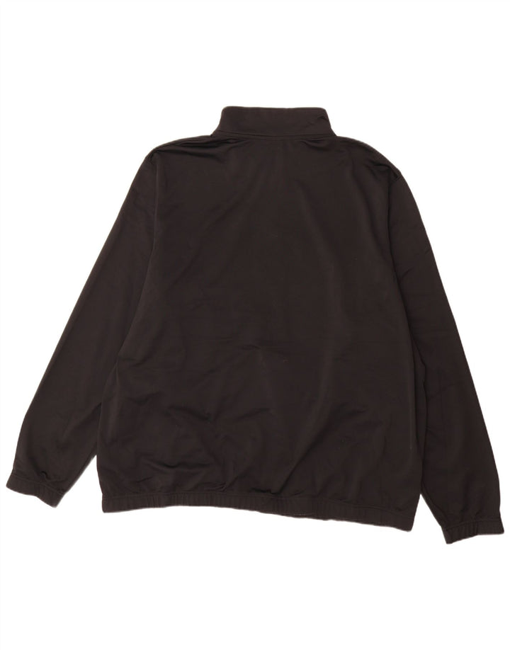 Pulover Nike pentru bărbați, cu fermoar și gât, 3XL, poliester negru