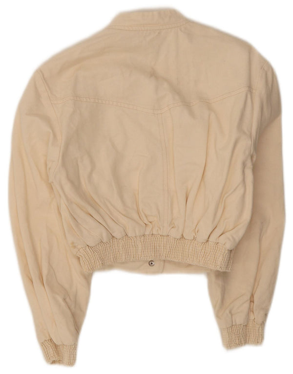 Jachetă Bomber Crop pentru Damă Zara UK 10 Small Off White