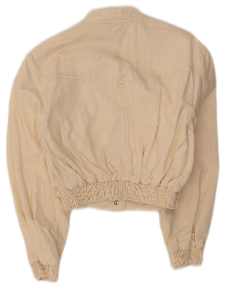 Jachetă Bomber Crop pentru Damă Zara UK 10 Small Off White