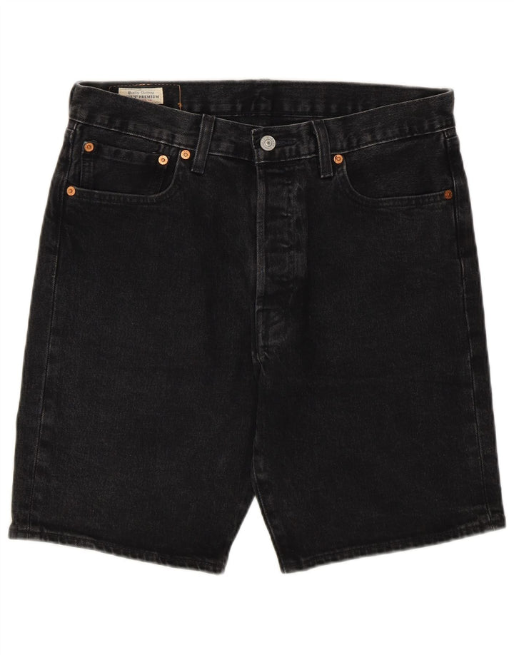Pantaloni scurți Levi's 501 Denim W32 Medium Black Bumbac