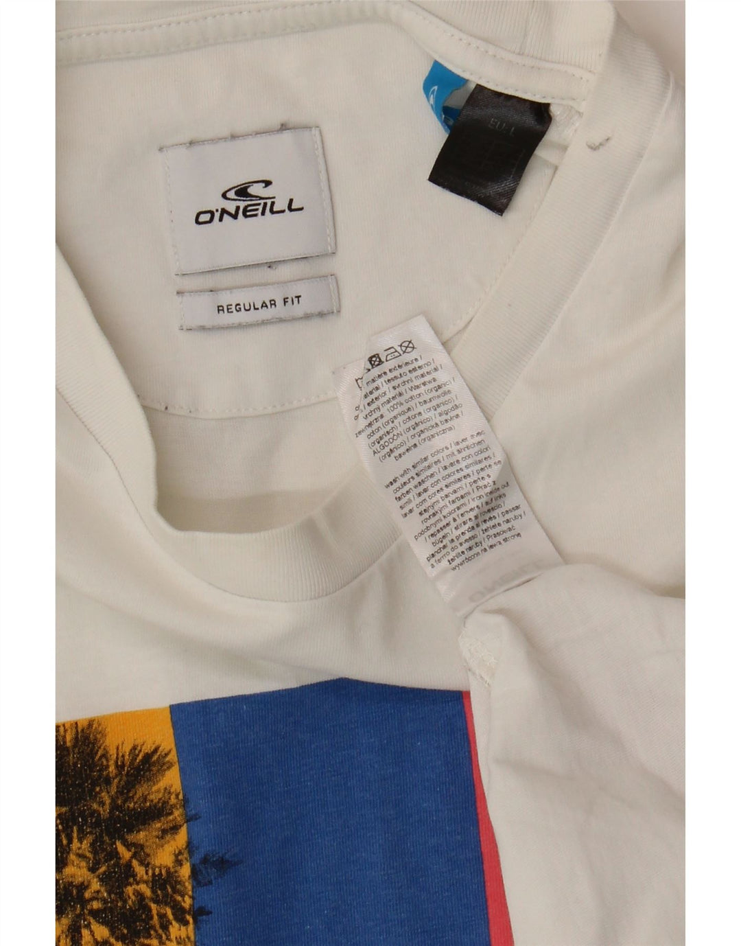 Tricou grafic O'Neill, cu croiala normală, pentru bărbați. Top mare din bumbac alb