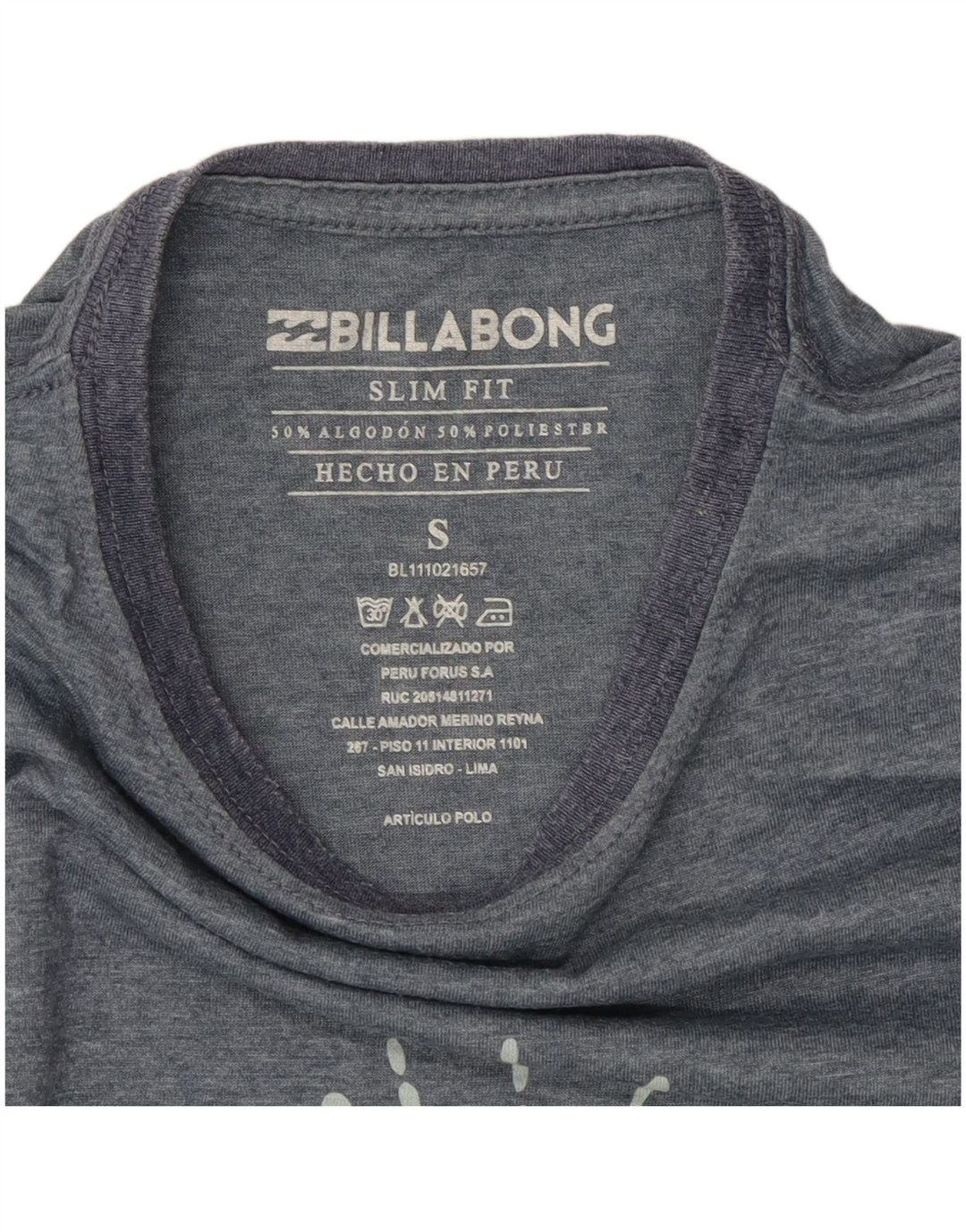 BILLABONG Tricou grafic Slim Fit pentru bărbați Top mic, albastru, bumbac