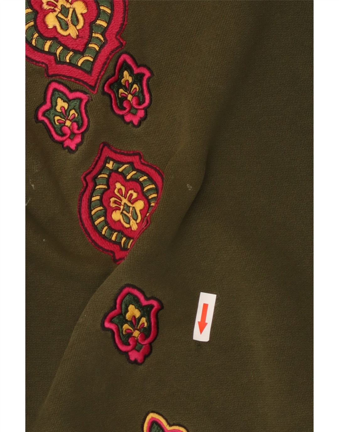 Pulover supradimensionat pentru femei Jaeger UK 12 Bumbac floral kaki mediu