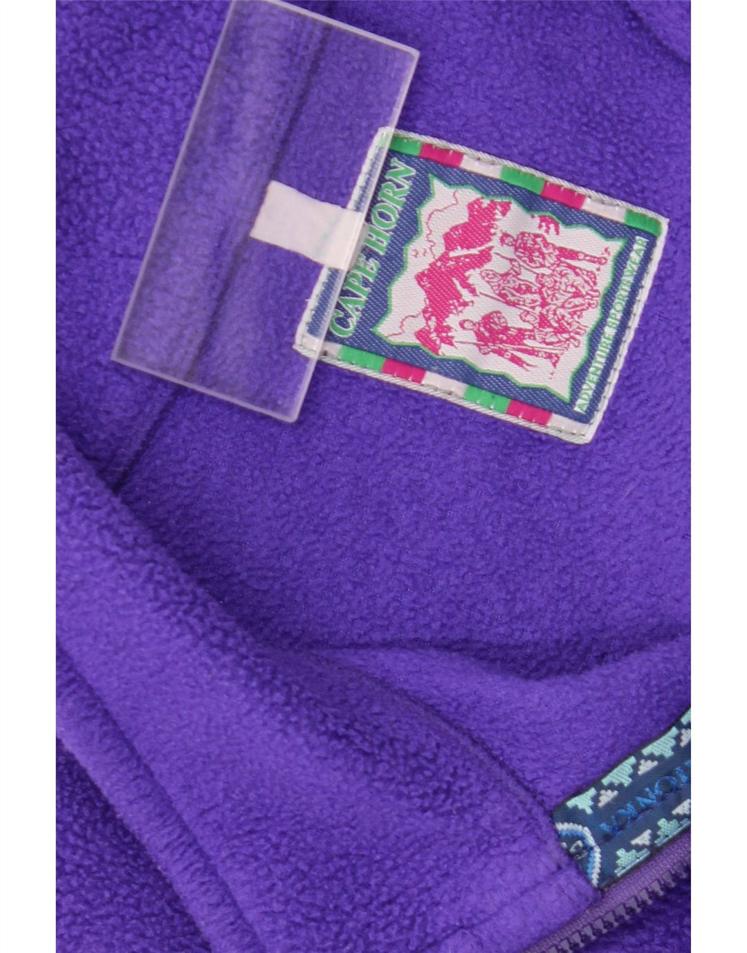 Pulover din lână pentru bărbați Cape Horn, cu fermoar și gât, violet mediu geometric