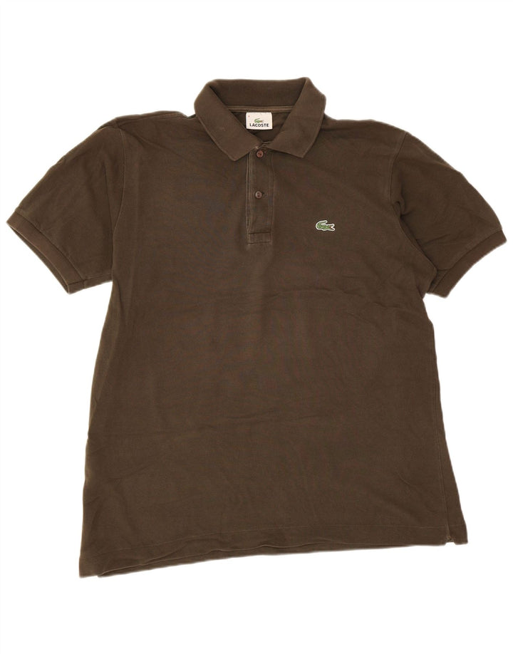 Tricou polo Lacoste pentru bărbați, mărimea 4, bumbac kaki mediu