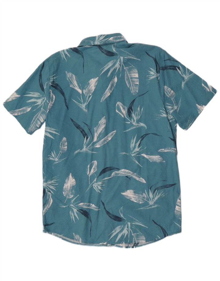Cămașă cu mânecă scurtă pentru bărbați Volcom, bumbac floral, albastru mediu
