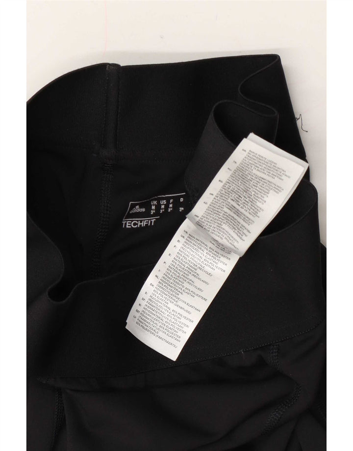 Pantaloni scurți sport grafic Adidas pentru femei UK 12 Poliester mediu negru