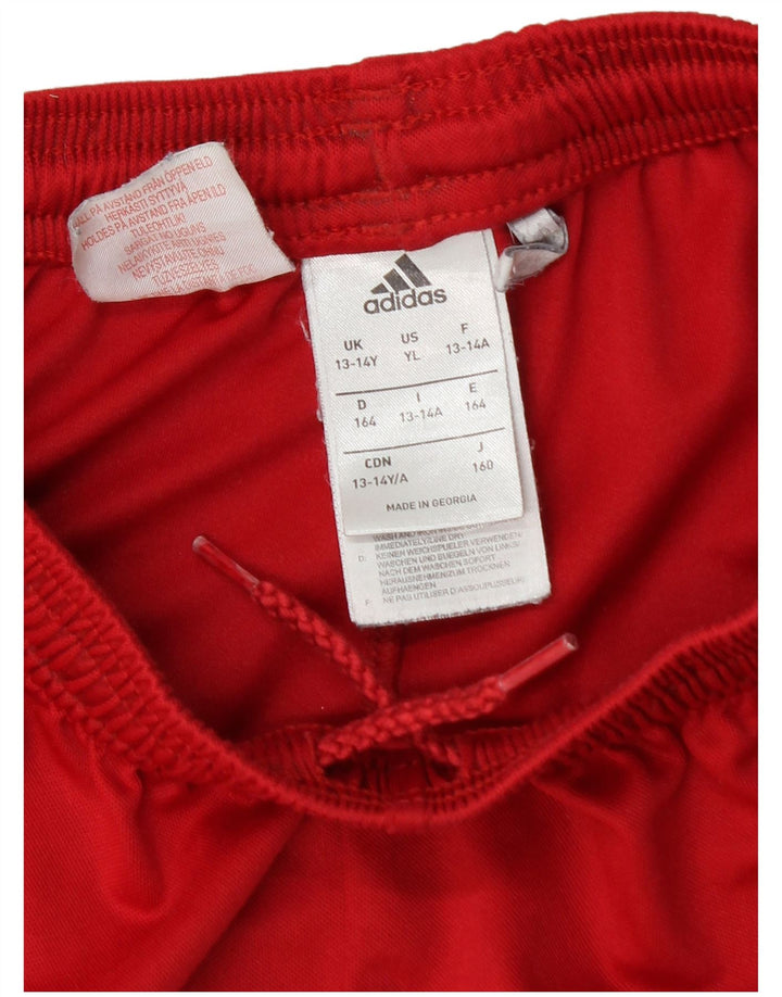 Pantaloni scurți sport adidas Climalite pentru băieți 13-14 ani poliester roșu