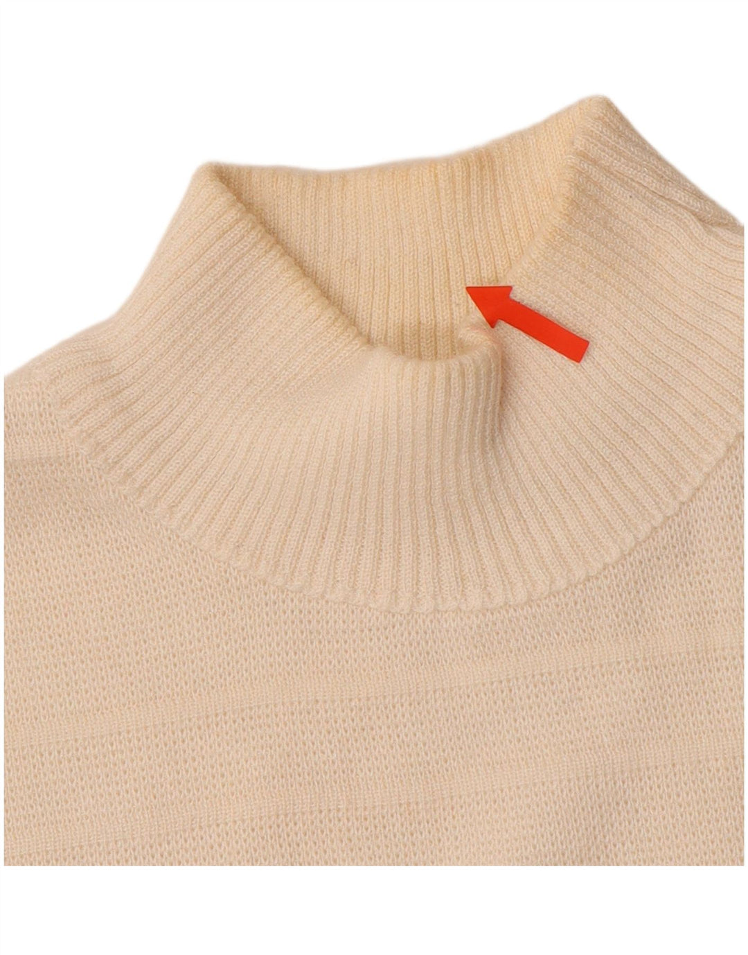 VINTAGE Pulover cu gât țestoasă pentru femei UK 16 Large White