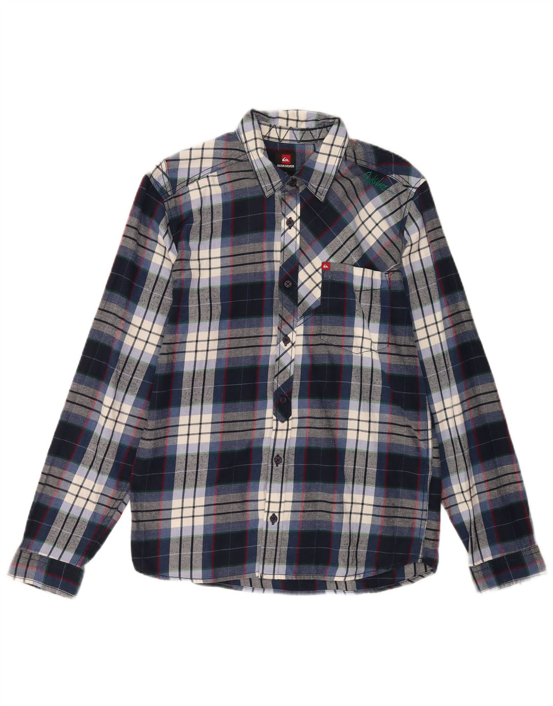 Cămașă de flanel pentru băieți Quiksilver 15-16 ani, albastru bleumarin, carouri