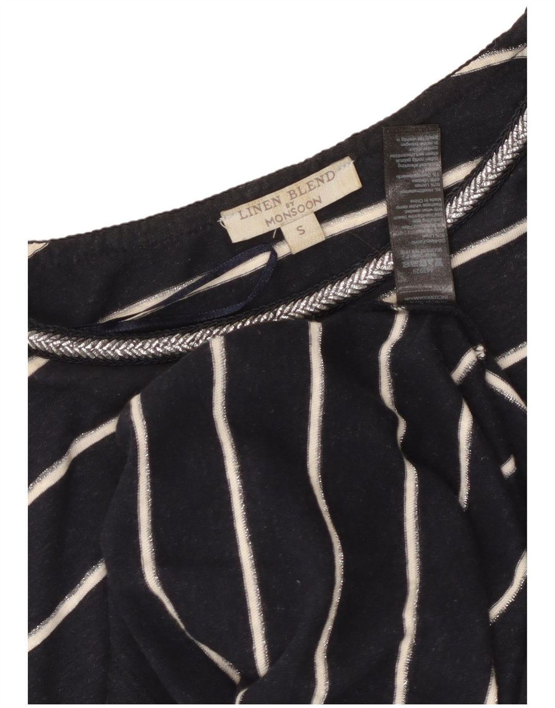 MONSOON Rochie tricou pentru femei UK 10 Mic in dungi bleumarin