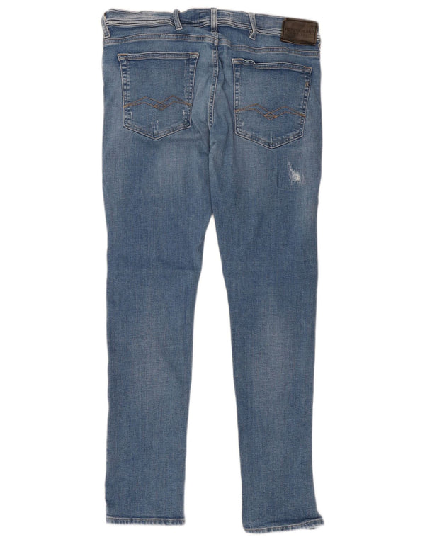 Replay Jeans skinny pentru bărbați Jondrill Distressed W36 L32 Bumbac albastru