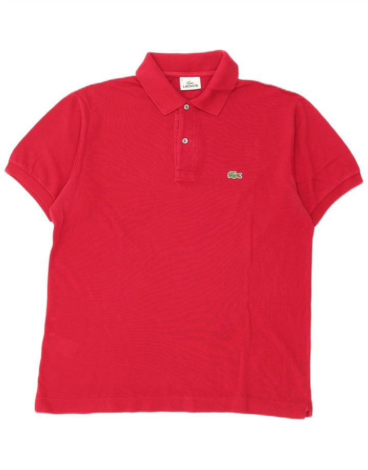 Tricou polo Lacoste pentru bărbați, mărimea 4, bumbac roșu mediu